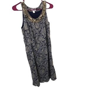 3/$15 Ann Taylor loft 100% cotton sequin chest sleeveless mini dress